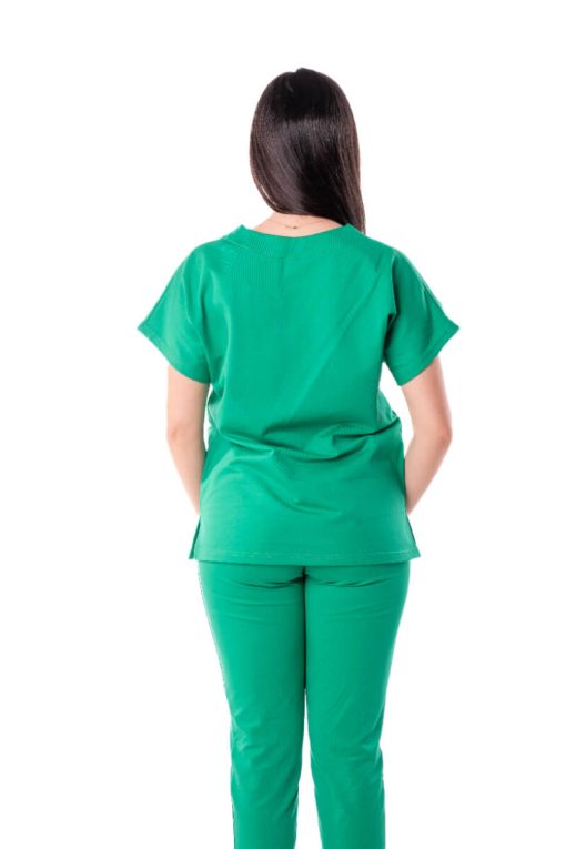 Costum Medical Dama Garmedi Omega Bumbac Verde - imagine 2